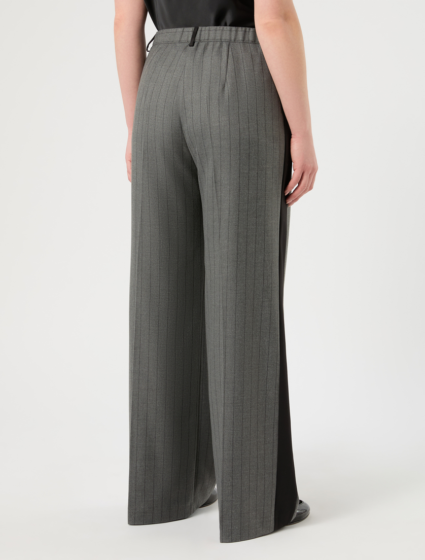 Pantaloni a palazzo in twill - GRIGIO MEDIO - Marina Rinaldi - 4