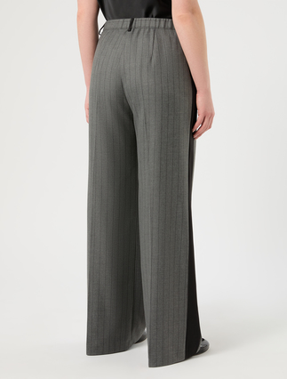 Pantaloni a palazzo in twill - GRIGIO MEDIO - Marina Rinaldi - 4