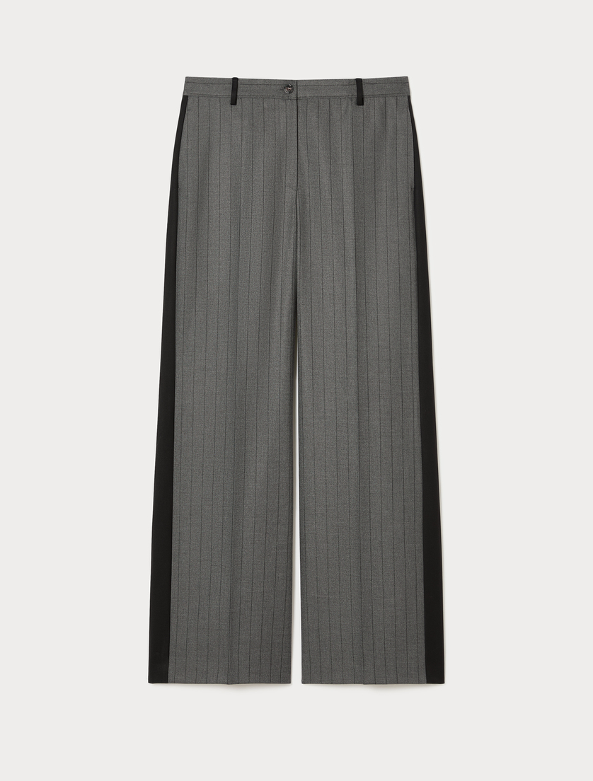 Pantaloni a palazzo in twill - GRIGIO MEDIO - Marina Rinaldi