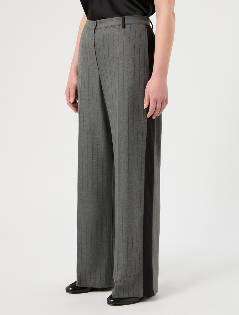 Pantaloni a palazzo in twill - GRIGIO MEDIO - Marina Rinaldi - 3