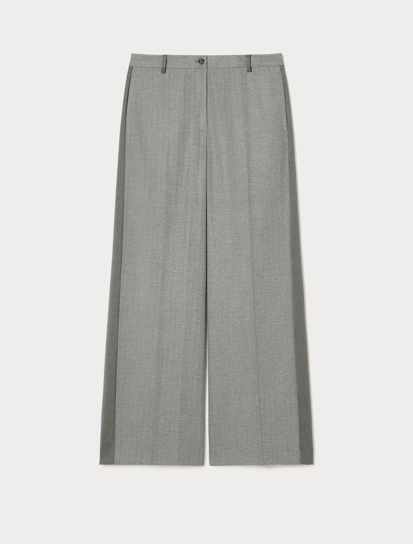 Pantaloni a palazzo in twill - GRIGIO CHIARO - Marina Rinaldi