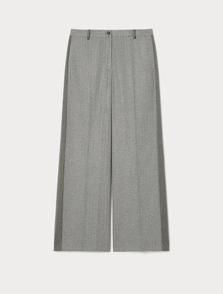 Pantaloni a palazzo in twill - GRIGIO CHIARO - Marina Rinaldi - 1