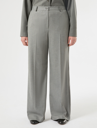 Pantaloni a palazzo in twill - GRIGIO CHIARO - Marina Rinaldi - 3