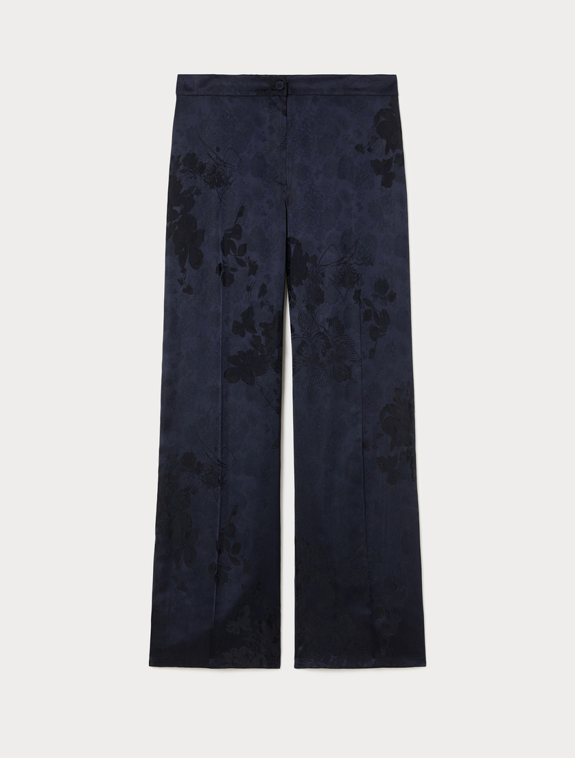 Jacquard palazzo trousers - MIDNIGHTBLUE - Marina Rinaldi