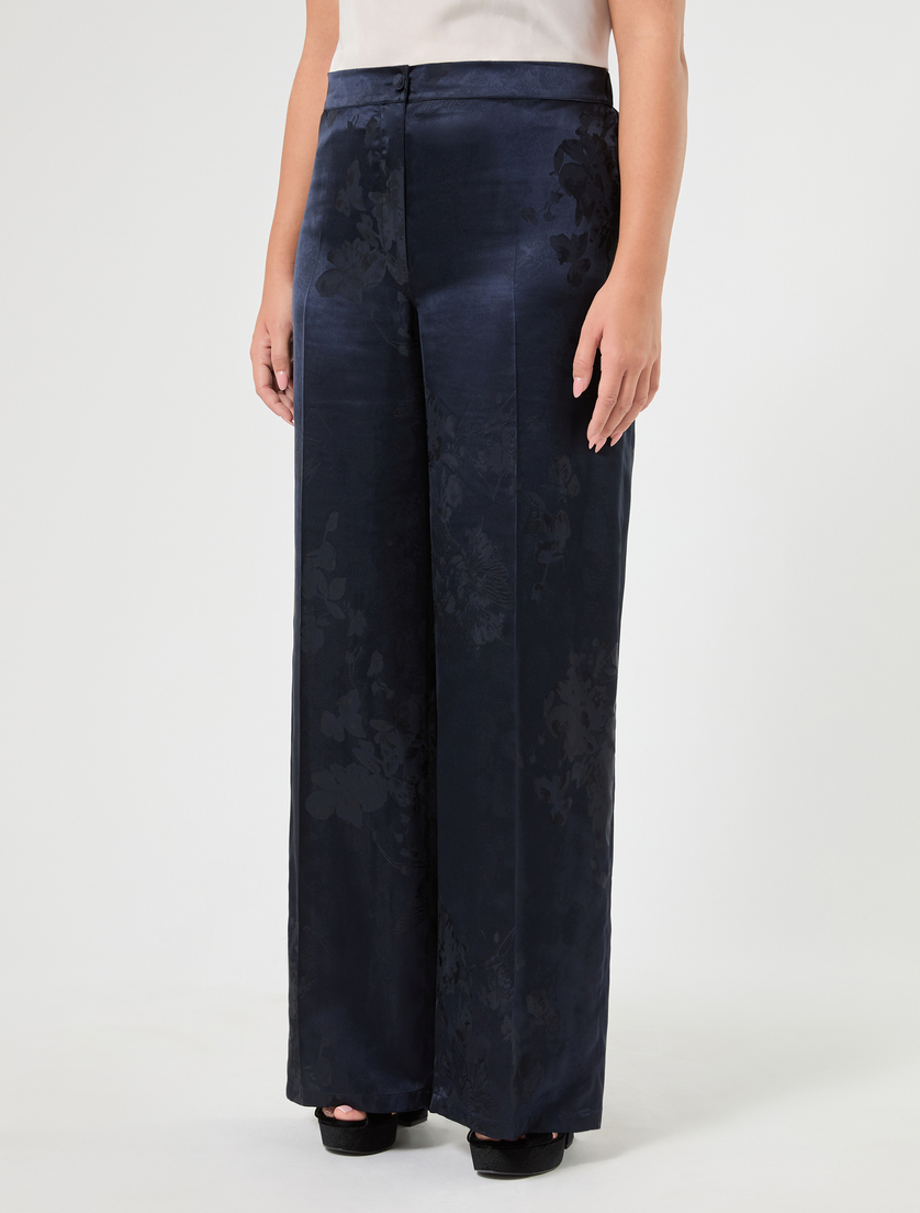 Jacquard palazzo trousers - MIDNIGHTBLUE - Marina Rinaldi - 3