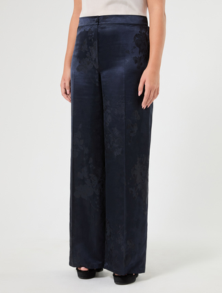Jacquard palazzo trousers - MIDNIGHTBLUE