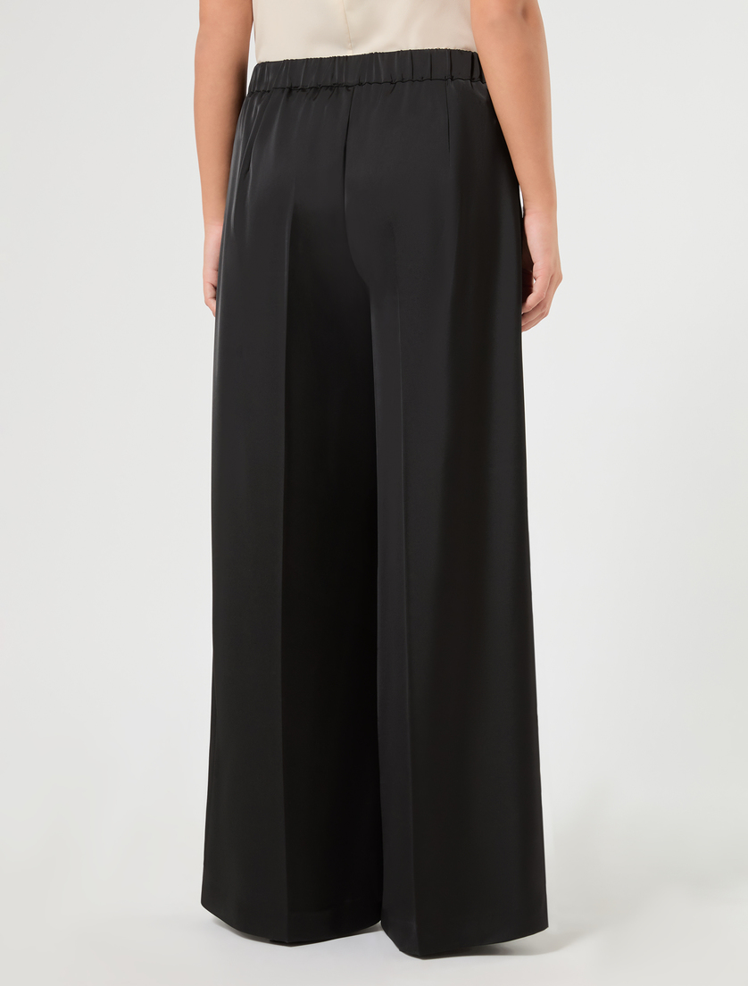 Satin wide-leg trousers - BLACK - Marina Rinaldi - 4