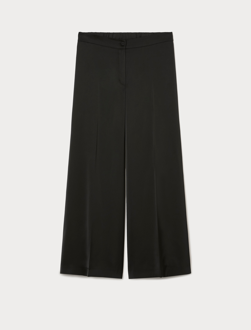 Satin wide-leg trousers - BLACK - Marina Rinaldi