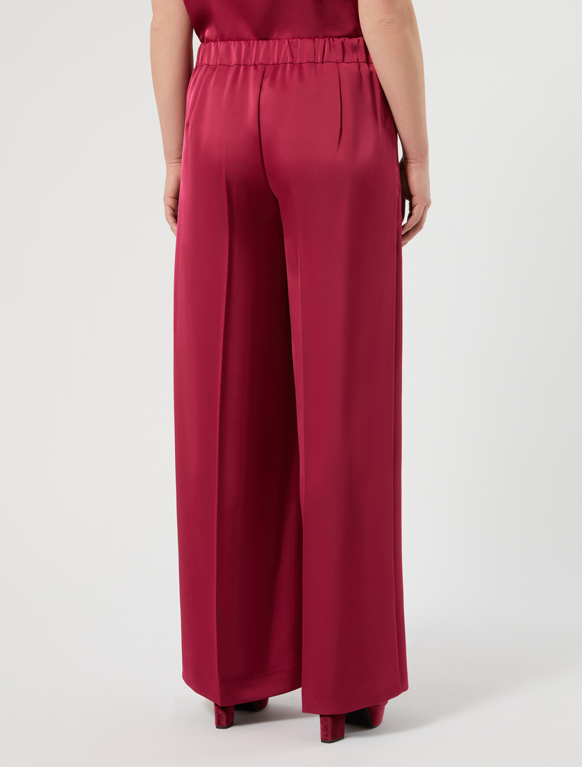 Satin wide-leg trousers - FUCHSIA - Marina Rinaldi - 4