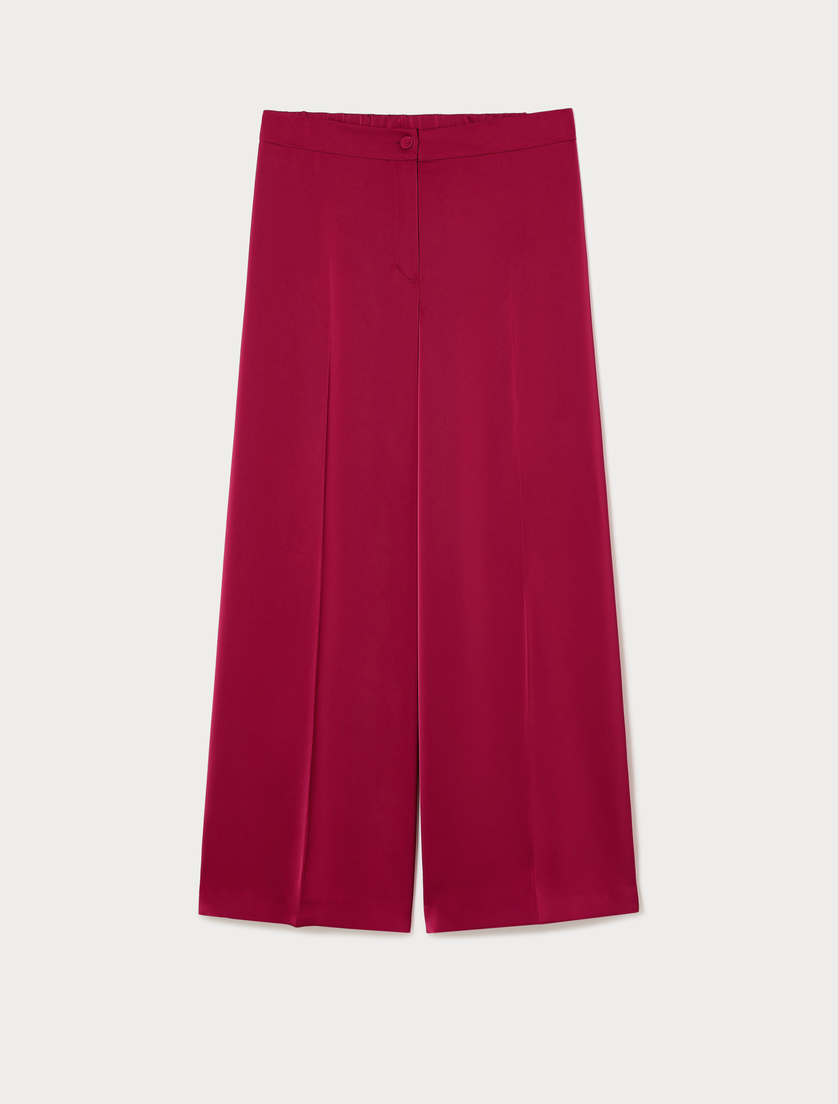 Satin wide-leg trousers - FUCHSIA - Marina Rinaldi