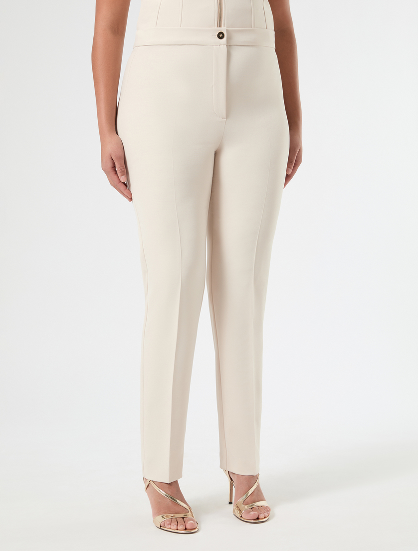 Pantaloni slim in tessuto diagonale - ALBINO - Marina Rinaldi - 3