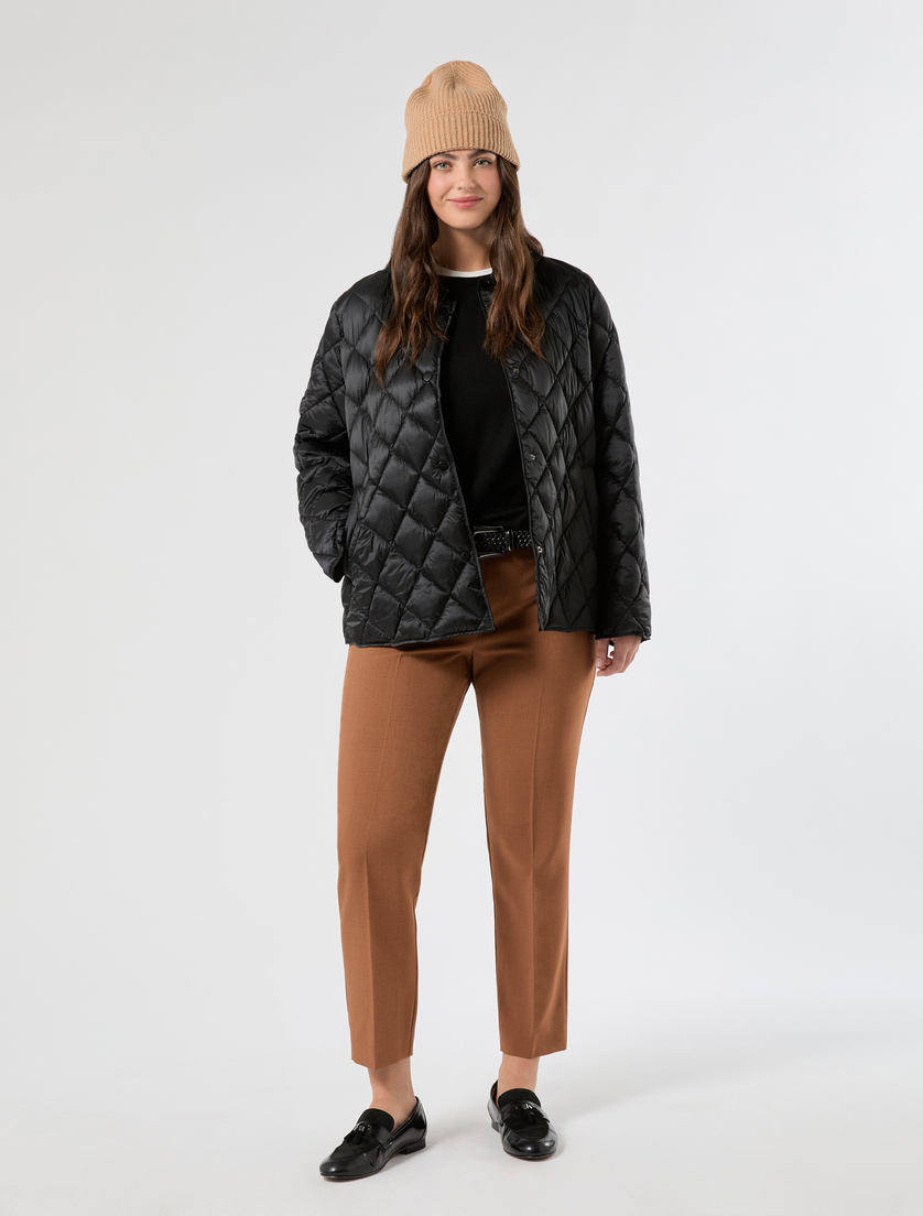 Basketweave mélange slim trousers - TOBACCO - Marina Rinaldi - 4