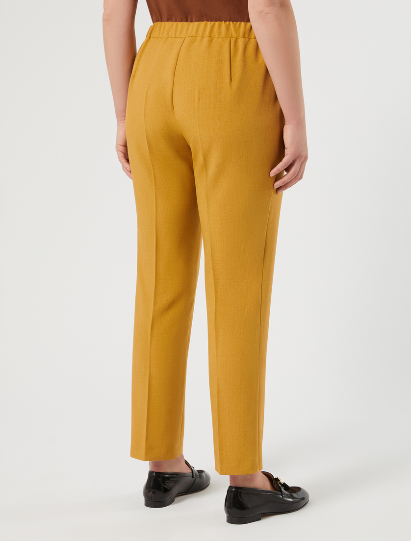 Basketweave mélange slim trousers - MUSTARD - Marina Rinaldi - 4