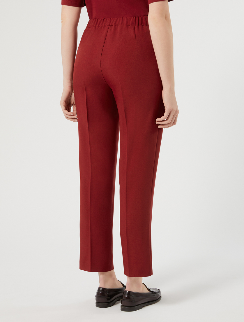 Pantaloni slim in stuoia mélange - BORDEAUX - Marina Rinaldi - 4