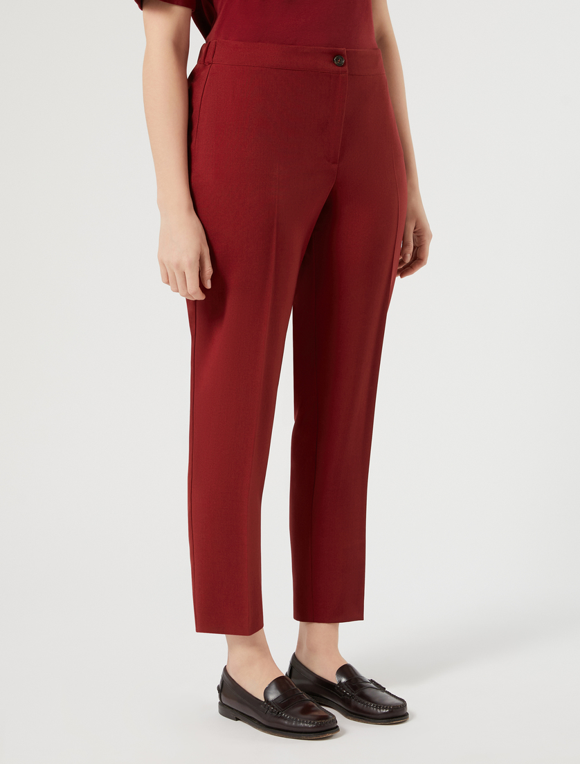 Pantaloni slim in stuoia mélange - BORDEAUX - Marina Rinaldi - 3