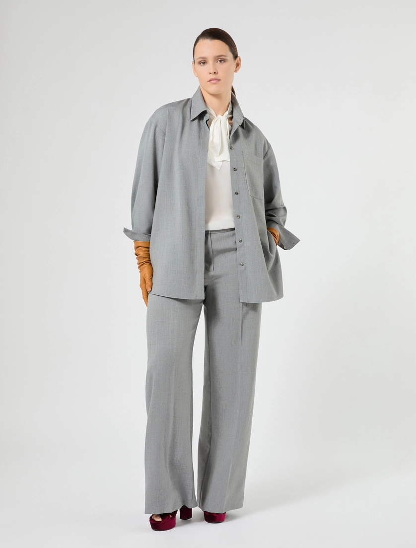 Basketweave mélange wide-leg trousers - Marina Rinaldi