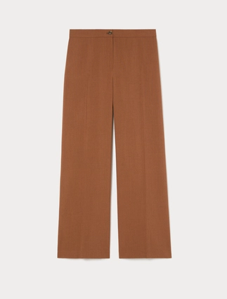Basketweave mélange wide-leg trousers - Marina Rinaldi
