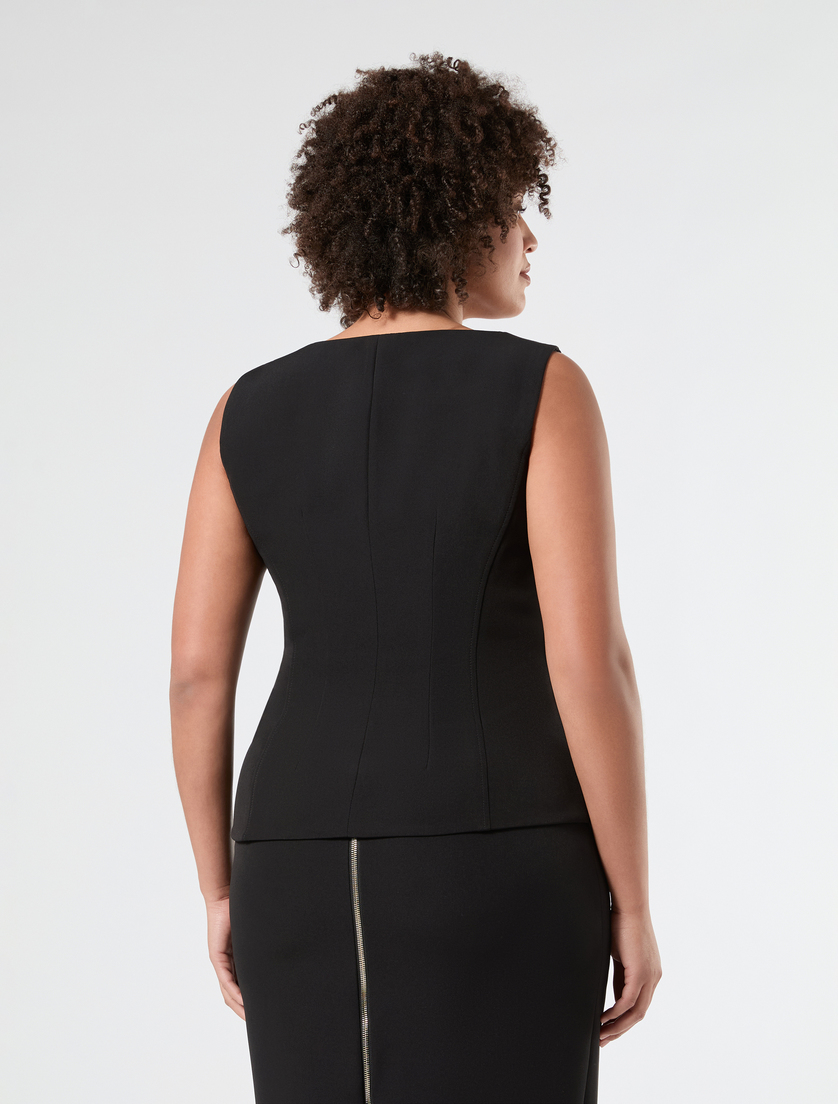 Gilet in tessuto diagonale - NERO - Marina Rinaldi - 4
