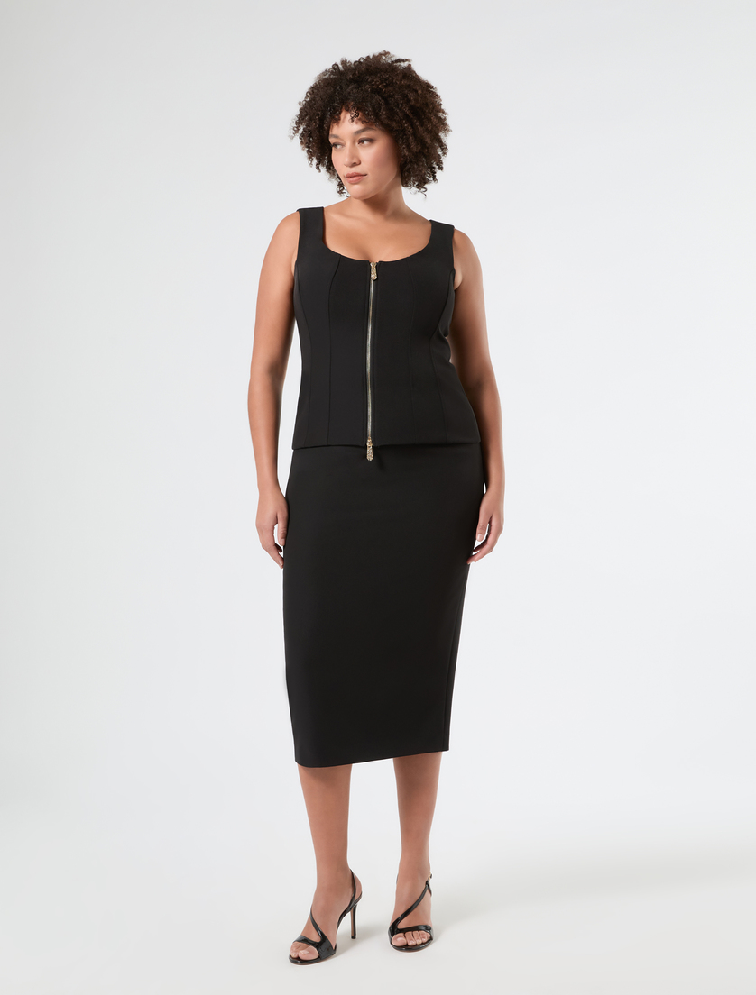Gilet in tessuto diagonale - NERO - Marina Rinaldi - 2