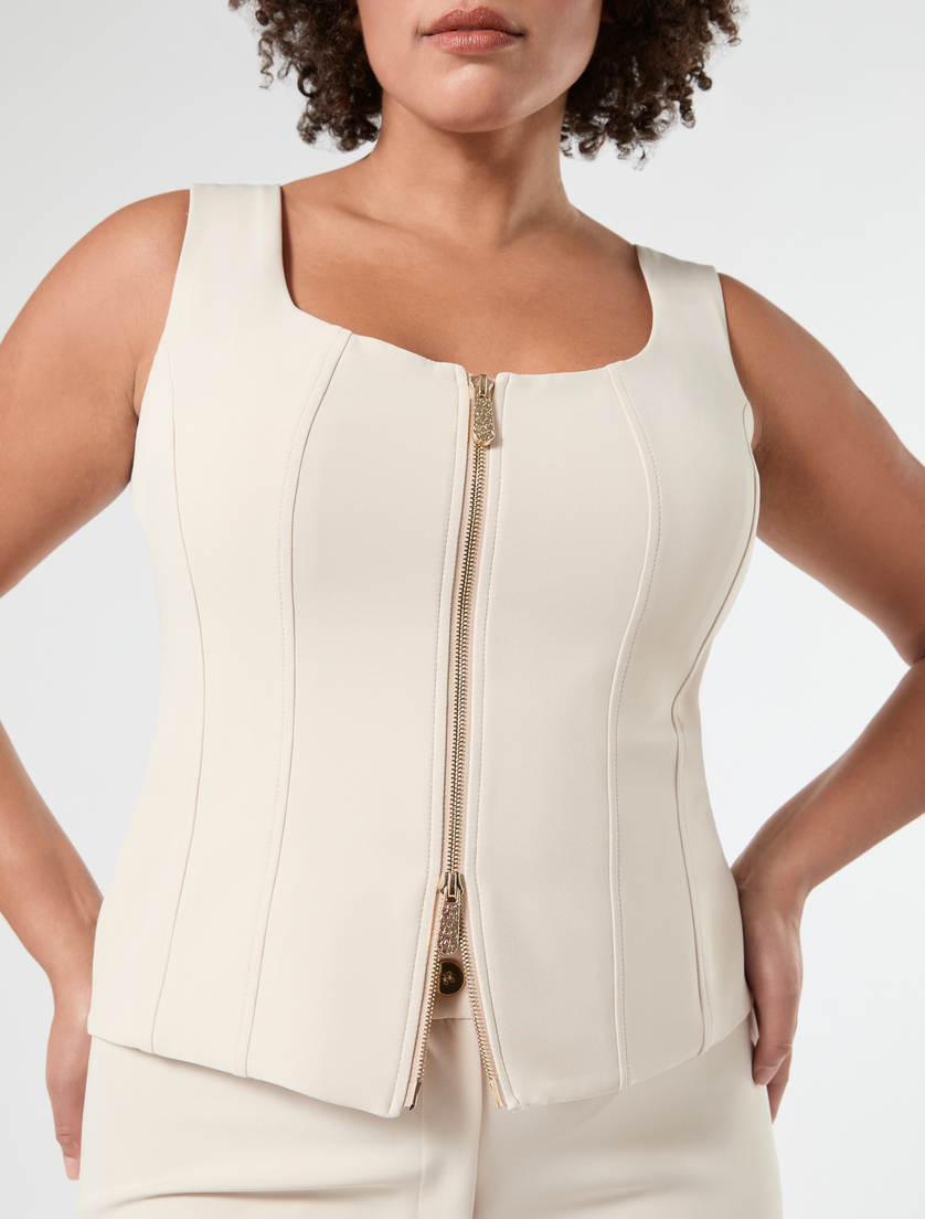 Gilet in tessuto diagonale - ALBINO - Marina Rinaldi - 6