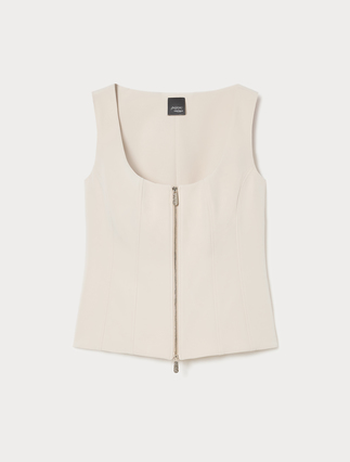 Gilet in tessuto diagonale - ALBINO - Marina Rinaldi - 1