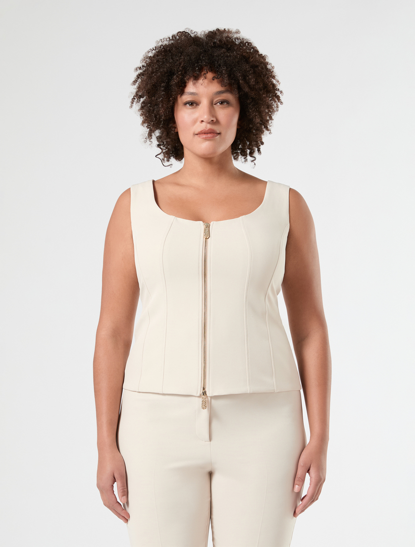 Gilet in tessuto diagonale - ALBINO - Marina Rinaldi - 3