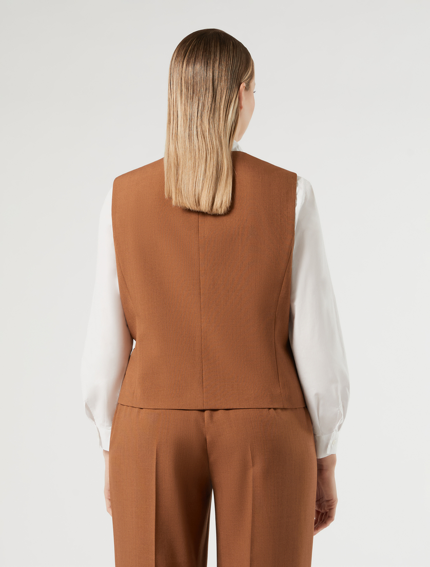 Basketweave mélange gilet - TOBACCO - Marina Rinaldi - 4