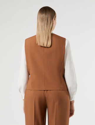 Basketweave mélange gilet - TOBACCO - Marina Rinaldi - 4