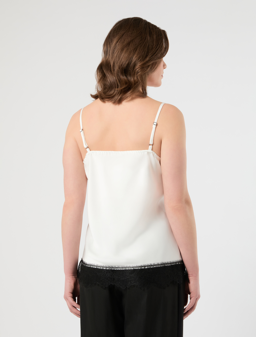 Top in satin e pizzo - BIANCO - Marina Rinaldi - 4