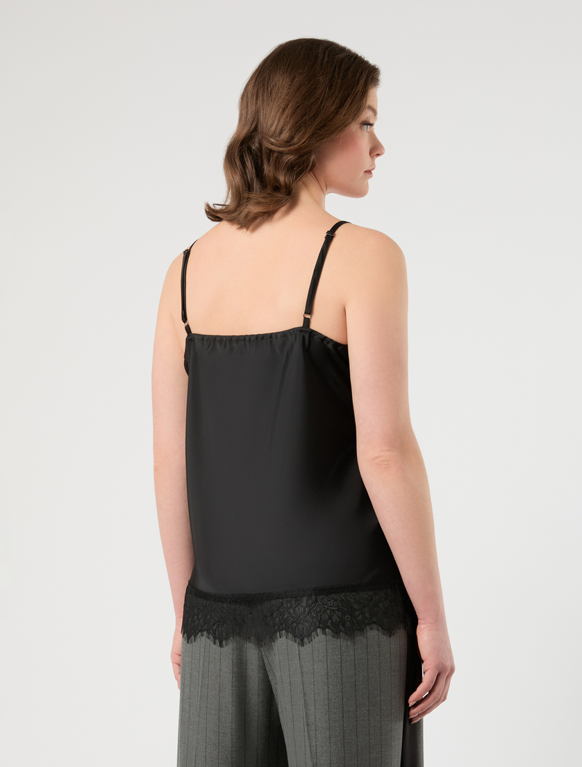 Satin and lace top - BLACK - Marina Rinaldi - 4