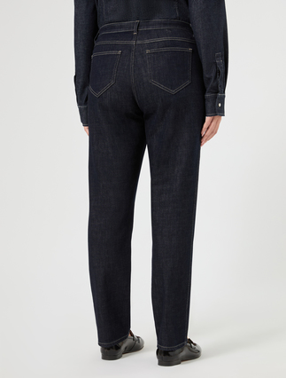 Slim-fit cotton denim jeans - MIDNIGHTBLUE - Marina Rinaldi - 4