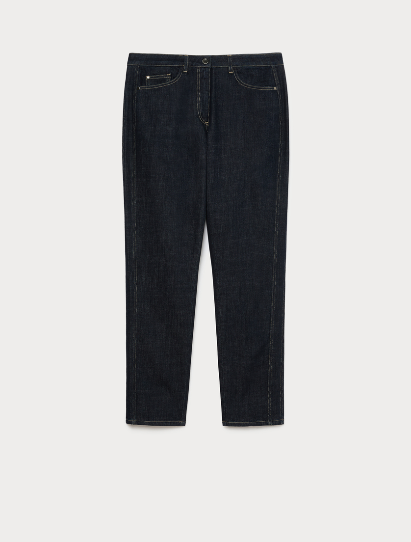 Slim-fit cotton denim jeans - MIDNIGHTBLUE - Marina Rinaldi