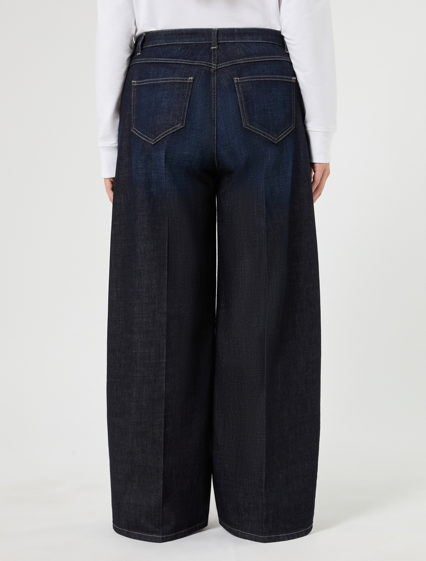 Wide-fit cotton denim jeans - MIDNIGHTBLUE - Marina Rinaldi - 4
