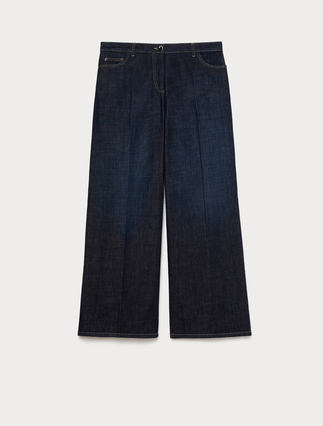 Wide-fit cotton denim jeans - Marina Rinaldi