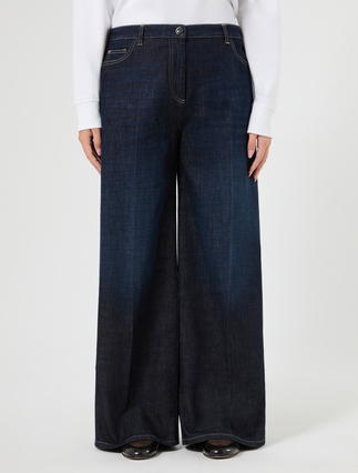 Wide-fit cotton denim jeans - MIDNIGHTBLUE