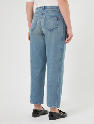 Tencel cotton barrel-leg jeans - BLUE JEANS - Marina Rinaldi - 4