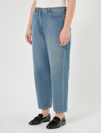 Tencel cotton barrel-leg jeans - BLUE JEANS