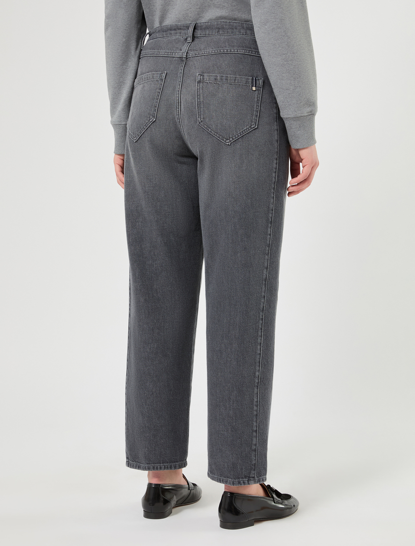 Tencel cotton barrel-leg jeans - DARK GREY - Marina Rinaldi - 4