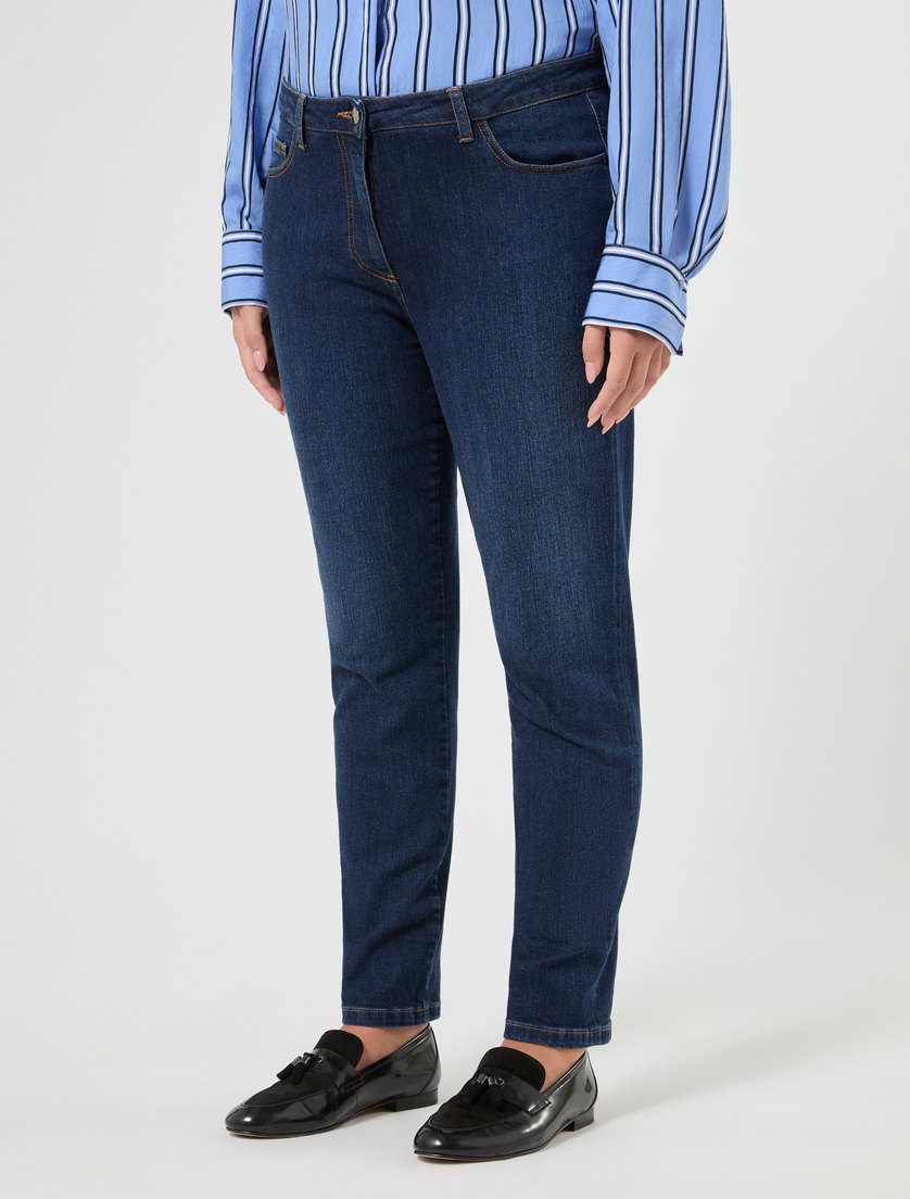 Perfect-fit stretch denim jeans - MIDNIGHTBLUE - Marina Rinaldi - 3