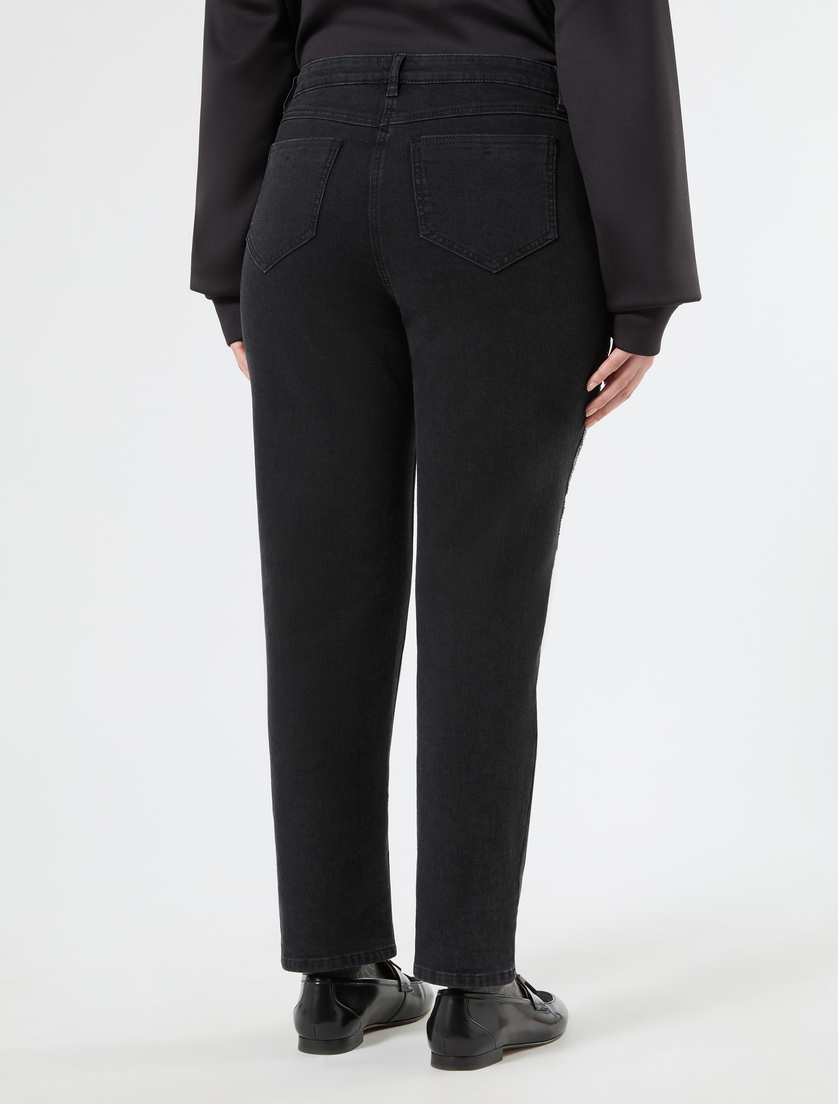 Jeans in denim con strass - NERO - Marina Rinaldi - 4