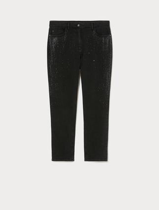 Jeans in denim con strass - Marina Rinaldi