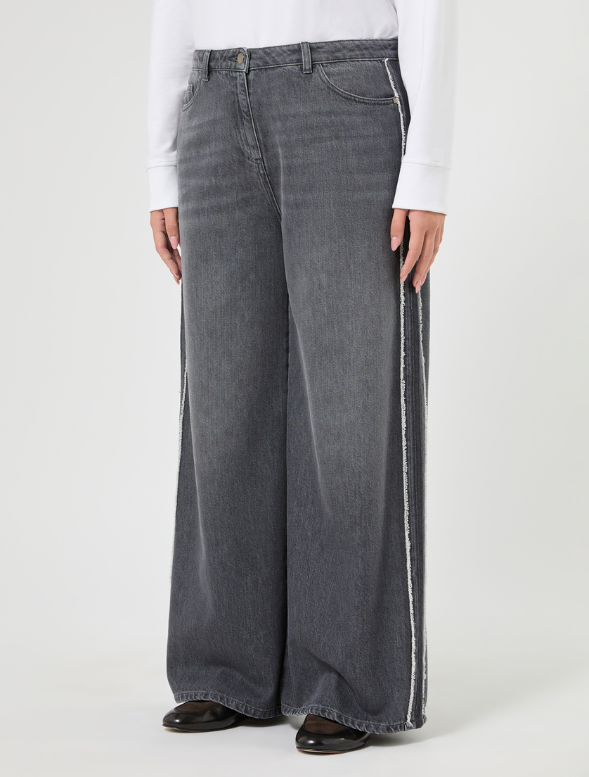 Tencel cotton denim jeans - DARK GREY - Marina Rinaldi - 3