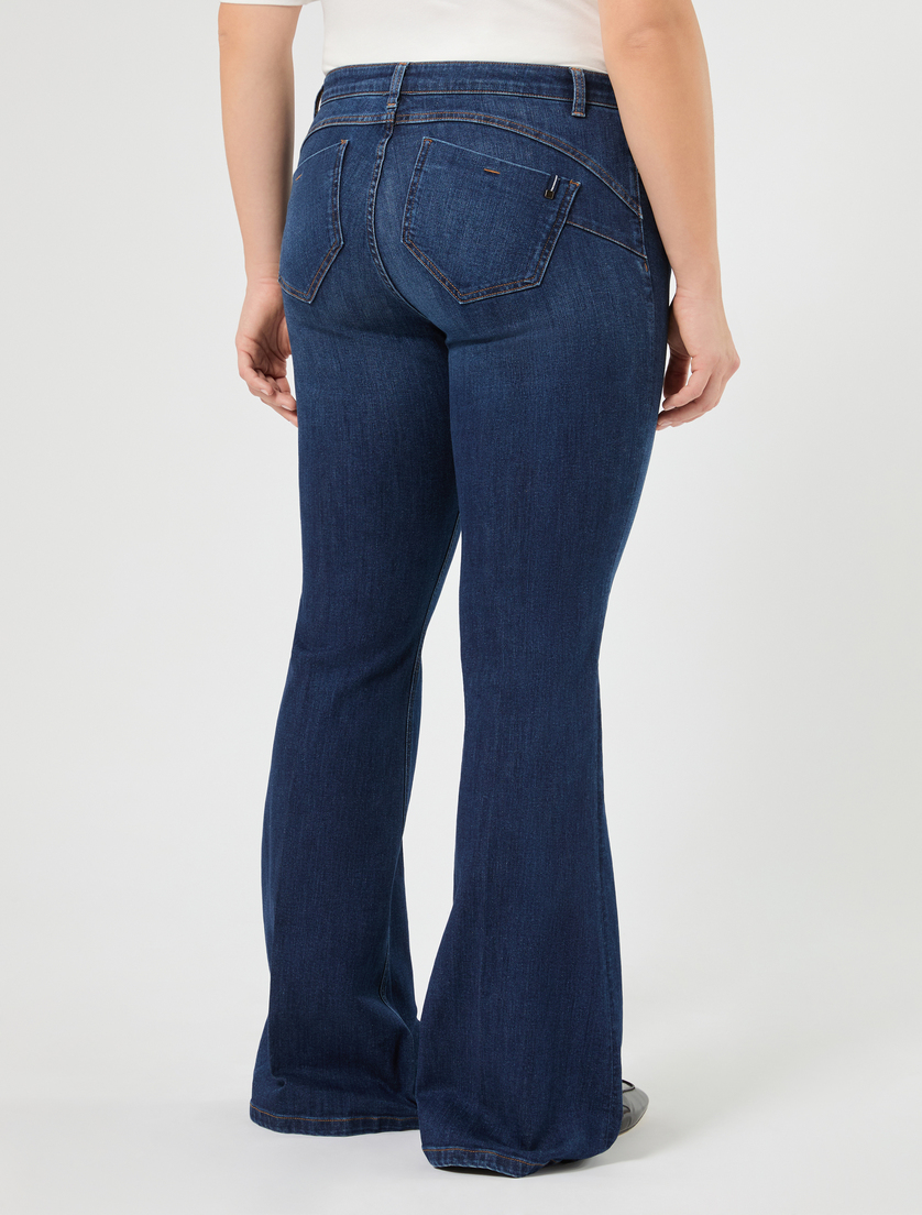 Stretch denim flared jeans - MIDNIGHTBLUE - Marina Rinaldi - 4