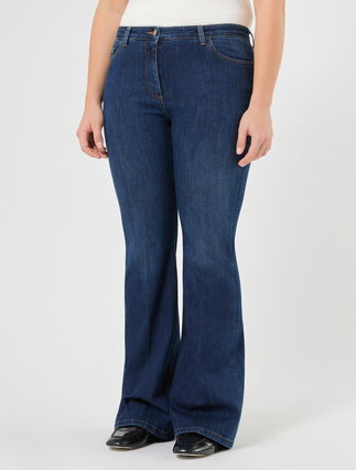 Stretch denim flared jeans - MIDNIGHTBLUE