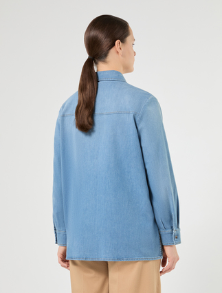 Stretch denim tunic - BLUE AZURE - Marina Rinaldi - 4