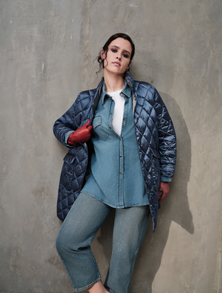 Stretch denim tunic - BLUE AZURE