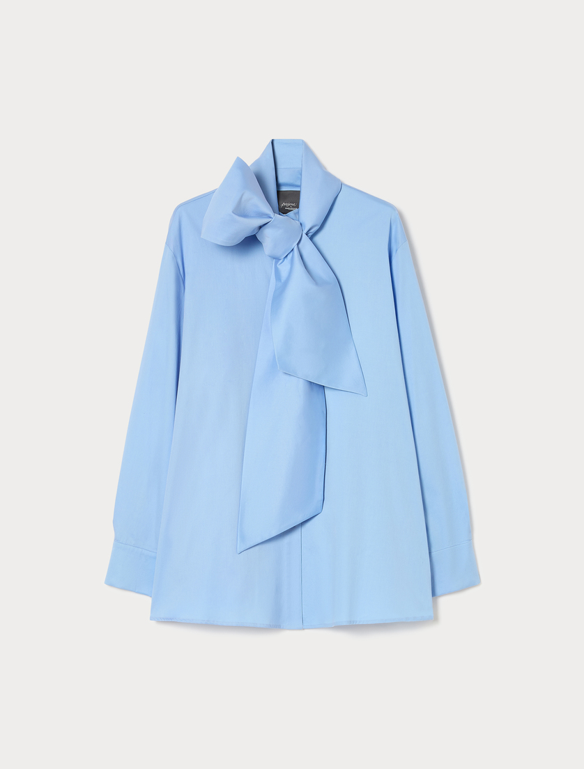 Satin shirt - LIGHT BLUE - Marina Rinaldi