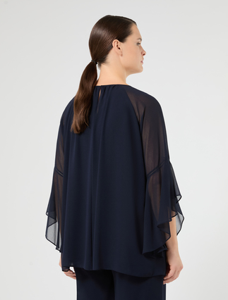 Georgette blouse - MIDNIGHTBLUE - Marina Rinaldi - 4