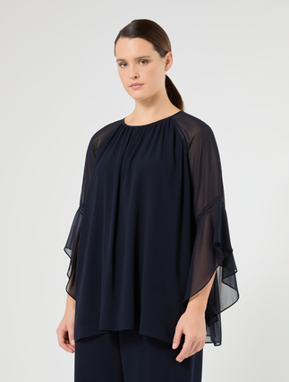 Georgette blouse - MIDNIGHTBLUE - Marina Rinaldi - 3