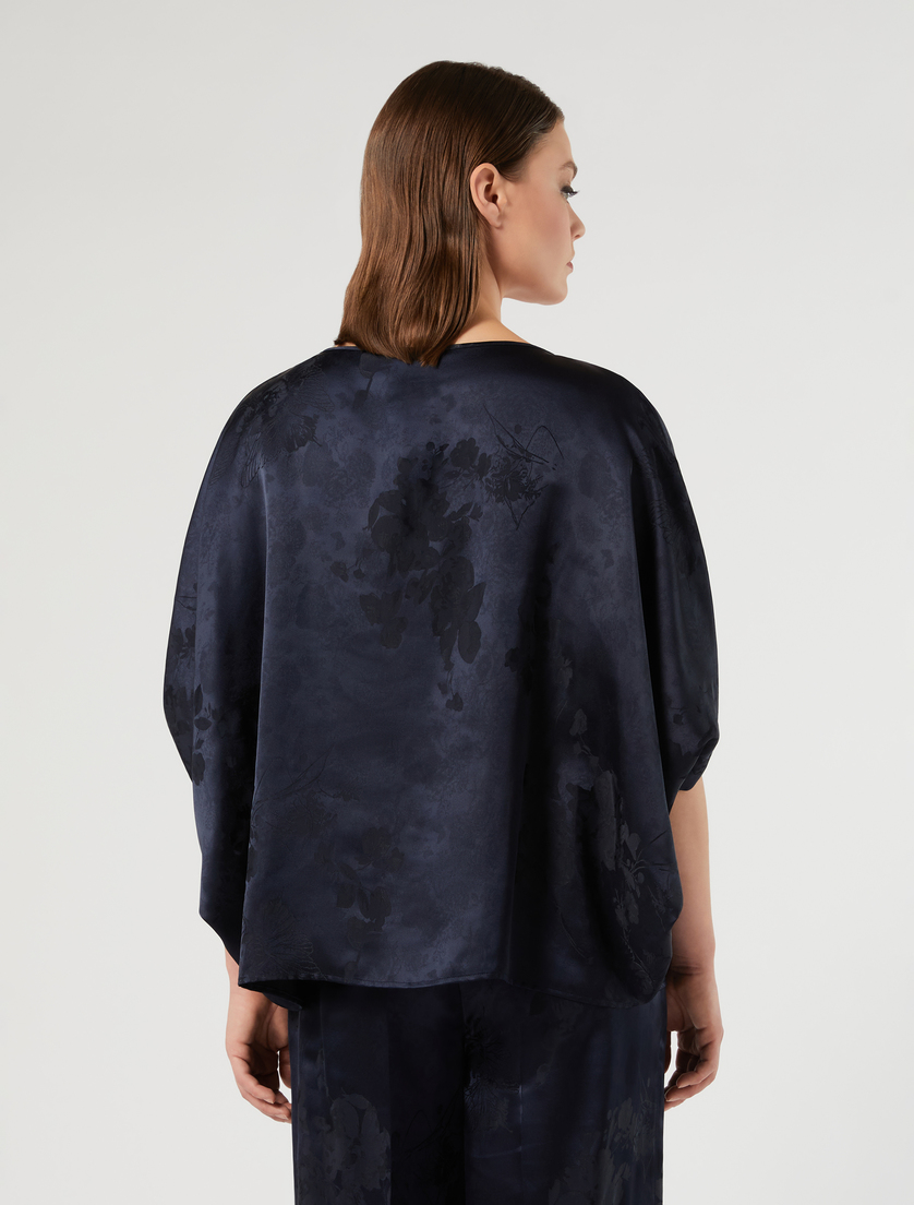 Jacquard poncho - MIDNIGHTBLUE - Marina Rinaldi - 4